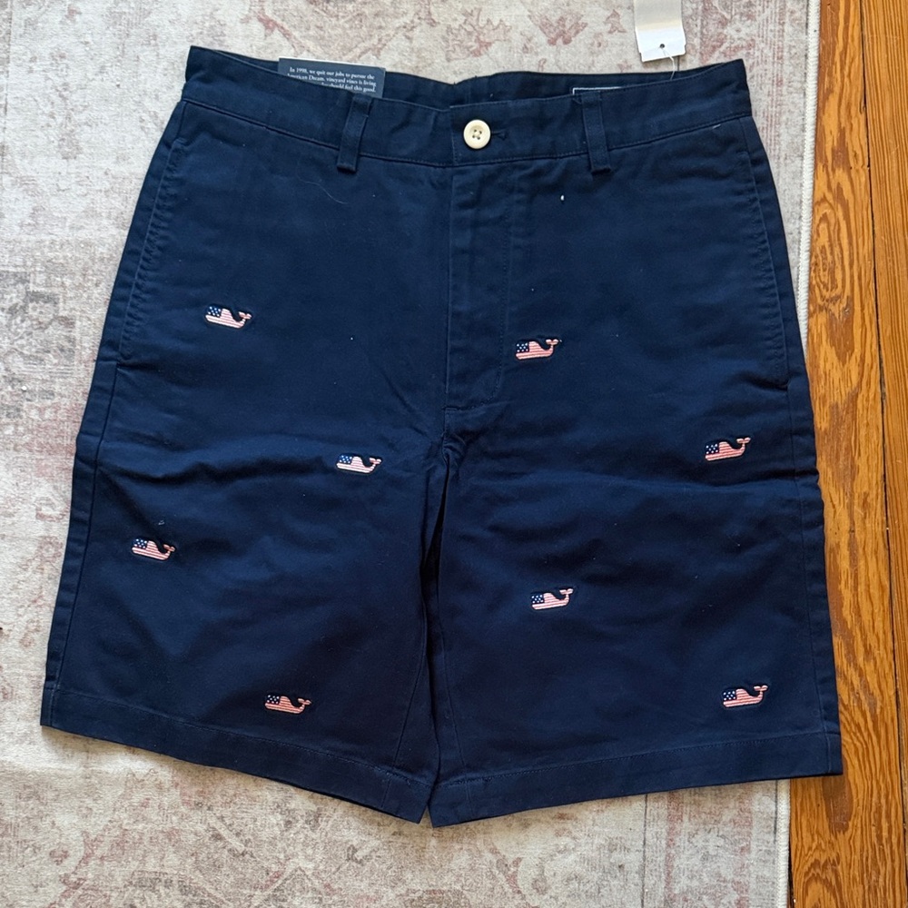 Vineyard vines 9” America whale Navy Blue Embroidered Men's Shorts 30
